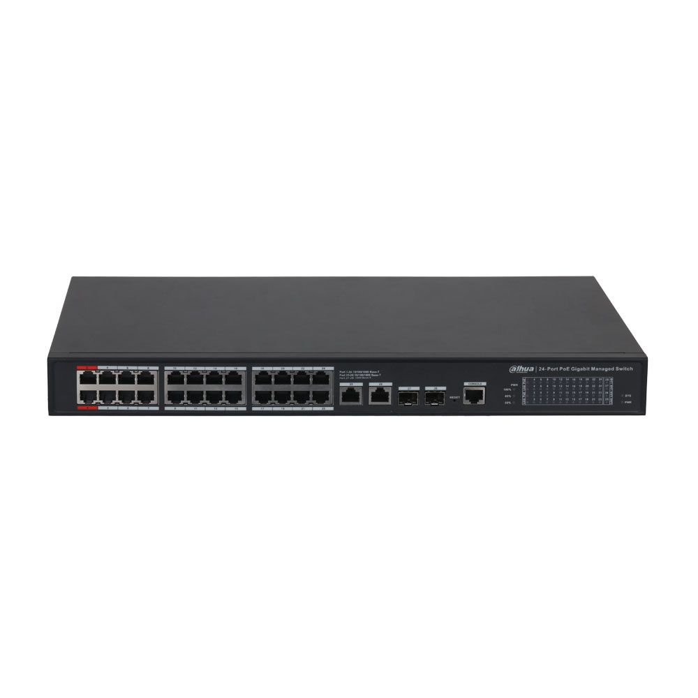 Switch Dahua de 28 puertos Gigabit con 24 PoE