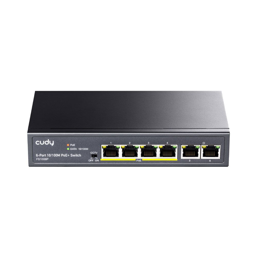 Switch PoE+ de 6 puertos 10/100M