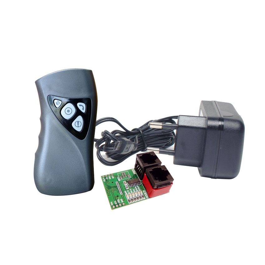 Kit compuesto por localizador GPRS, alimentador y kit de programación