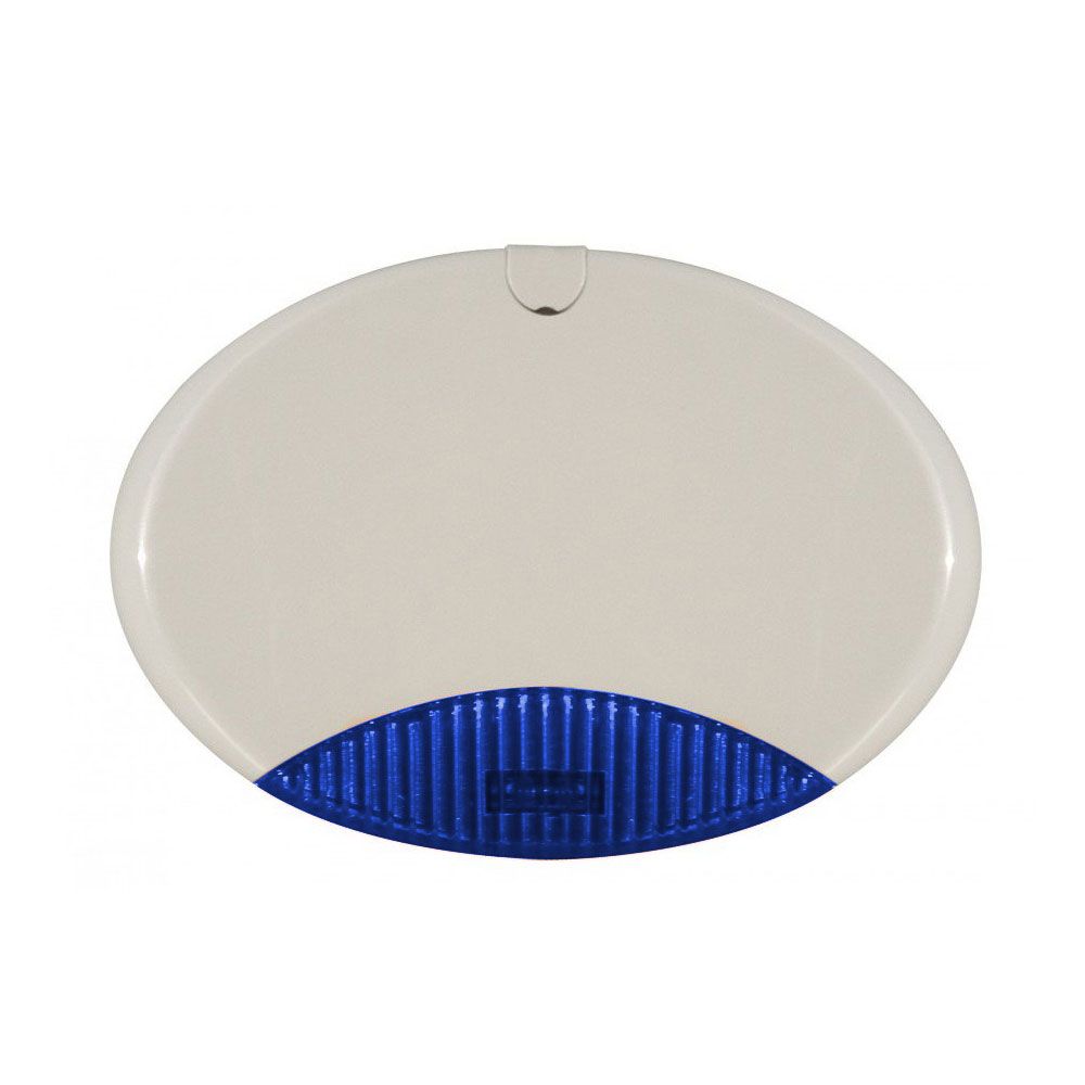 Sirena exterior auto-alimentada/auxiliar con lanzadestellos azul