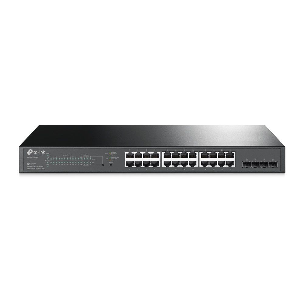 Switch L2+ Gigabit con 24 puertos PoE+ y 4 SFP