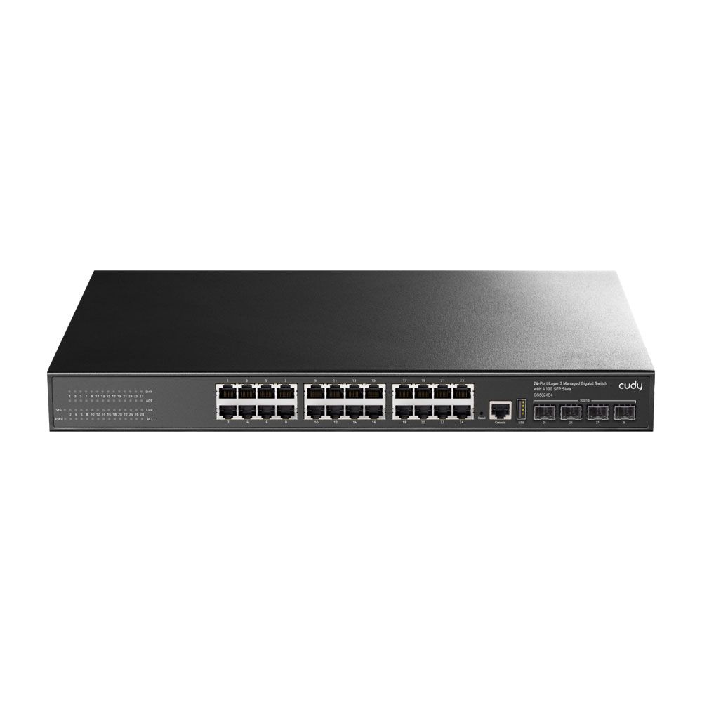 Switch L3 de 24 puertos Gigabit y 4 ranuras SFP+