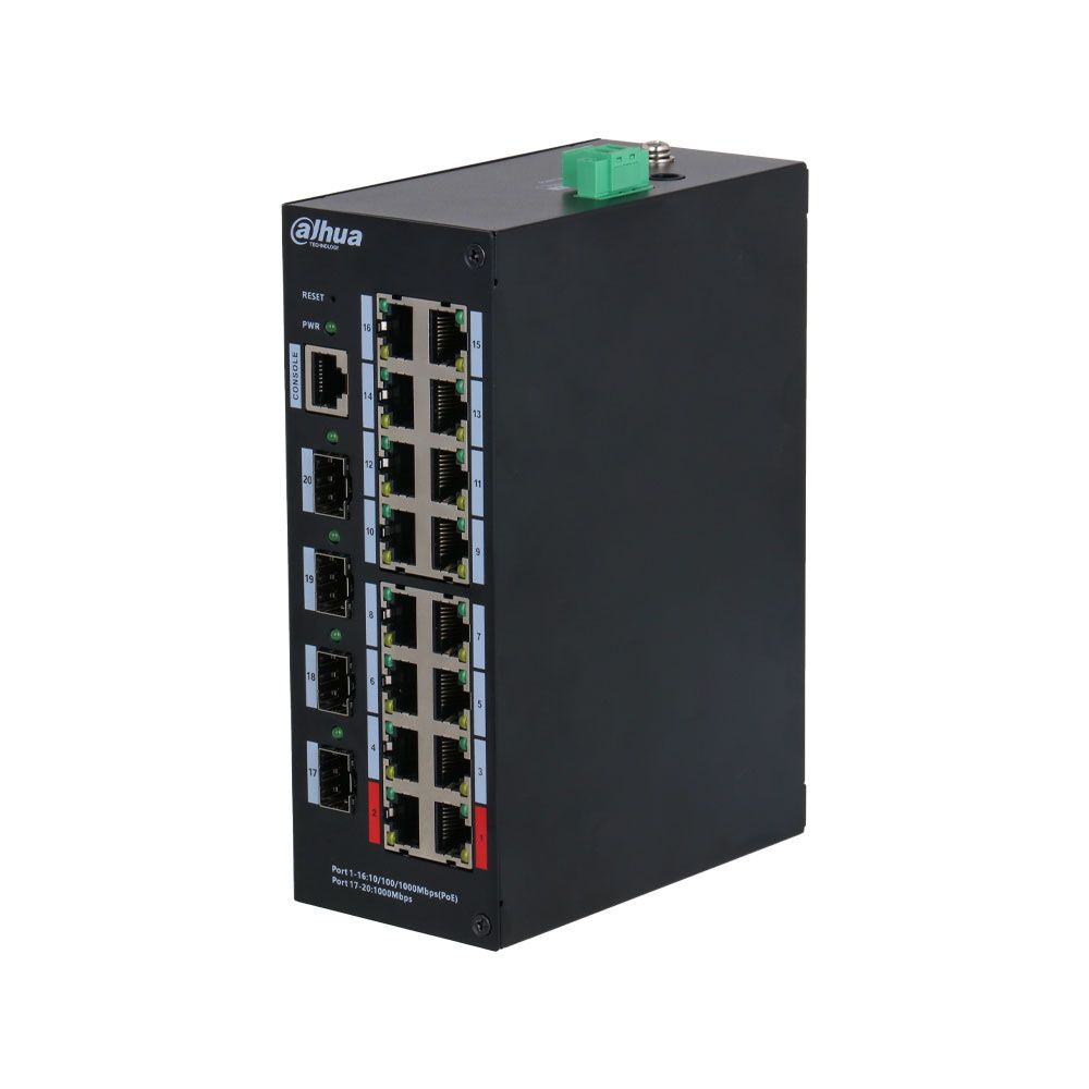 Switch industrial L2 de 20 puertos con 16 PoE