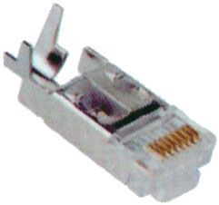 Conectores RJ45/8 Cat5e apantallados para crimpar con clip para malla