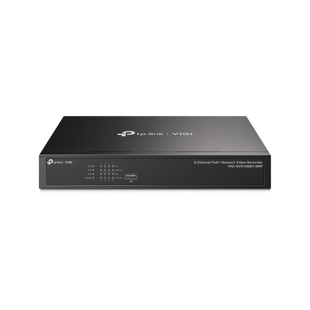NVR IP de 8 canales TP-Link VIGI con 8 PoE+ Serie Profesional NVR IP de 8 canales TP-Link VIGI con 8 PoE+ Serie Profesional