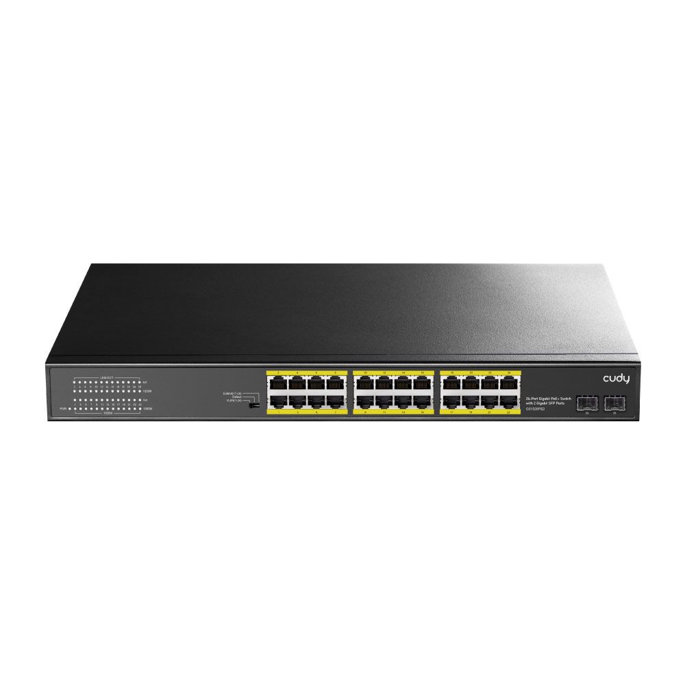 Switch PoE+ de 24 puertos Gigabit y 2 ranuras SFP Switch PoE+ de 24 puertos Gigabit y 2 ranuras SFP