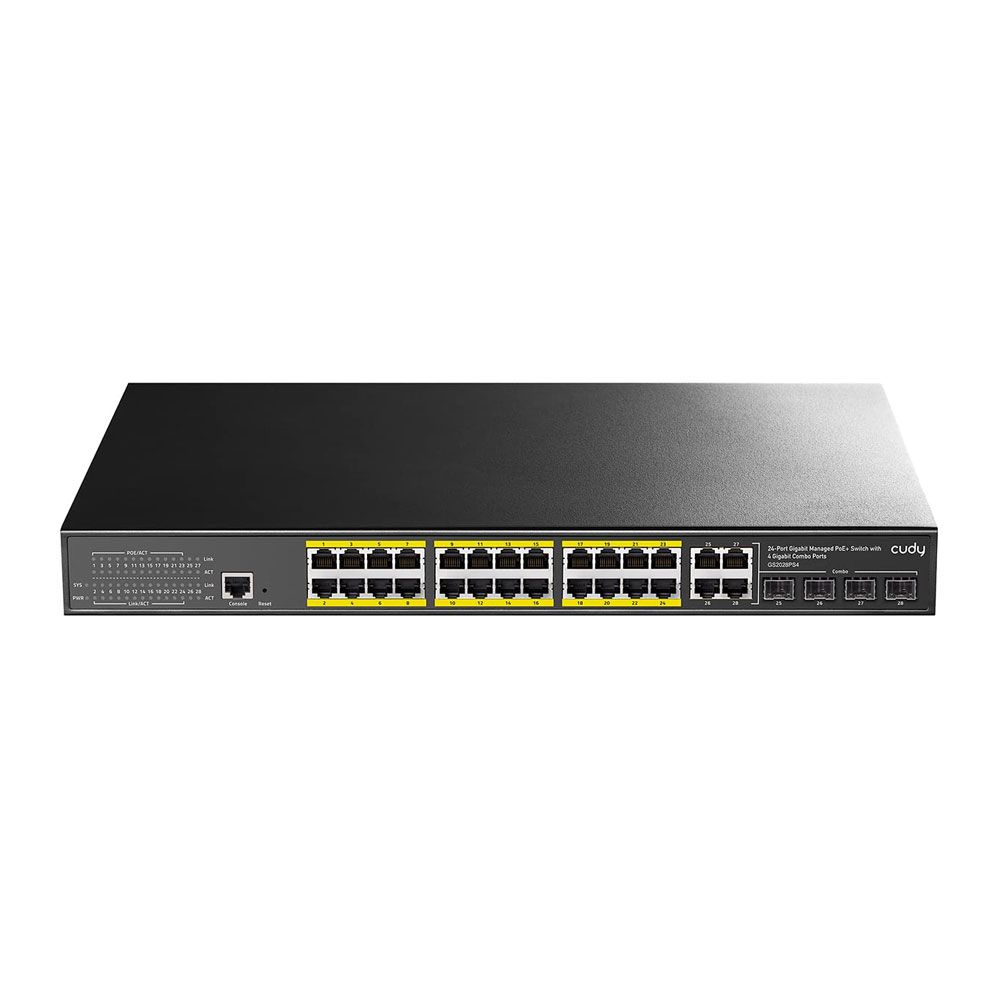 Switch PoE+ L2 de 24 puertos Gigabit y 4 puertos Combo