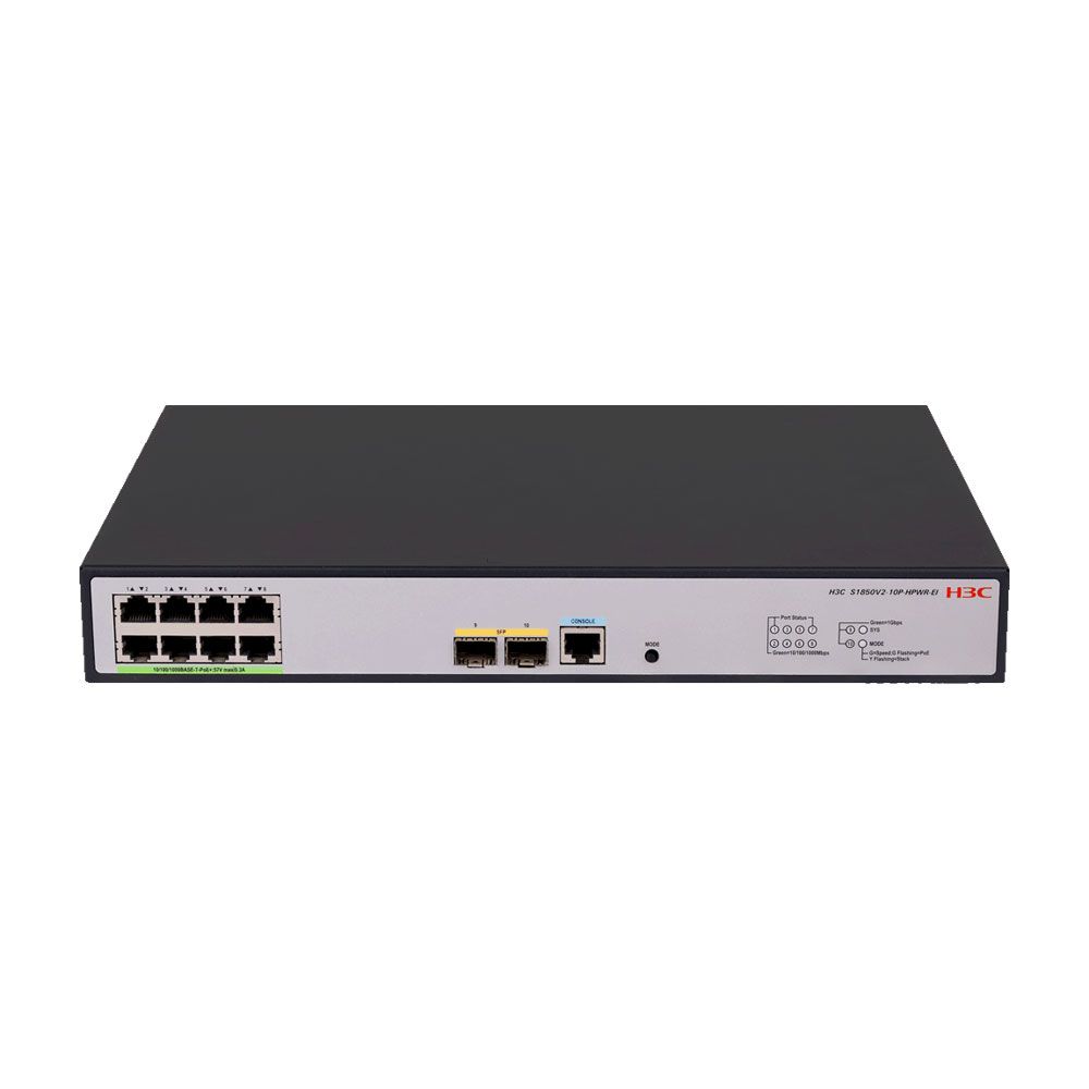 Switch PoE L2 de 8 puertos Gigabit y 2 ranuras SFP Gigabit