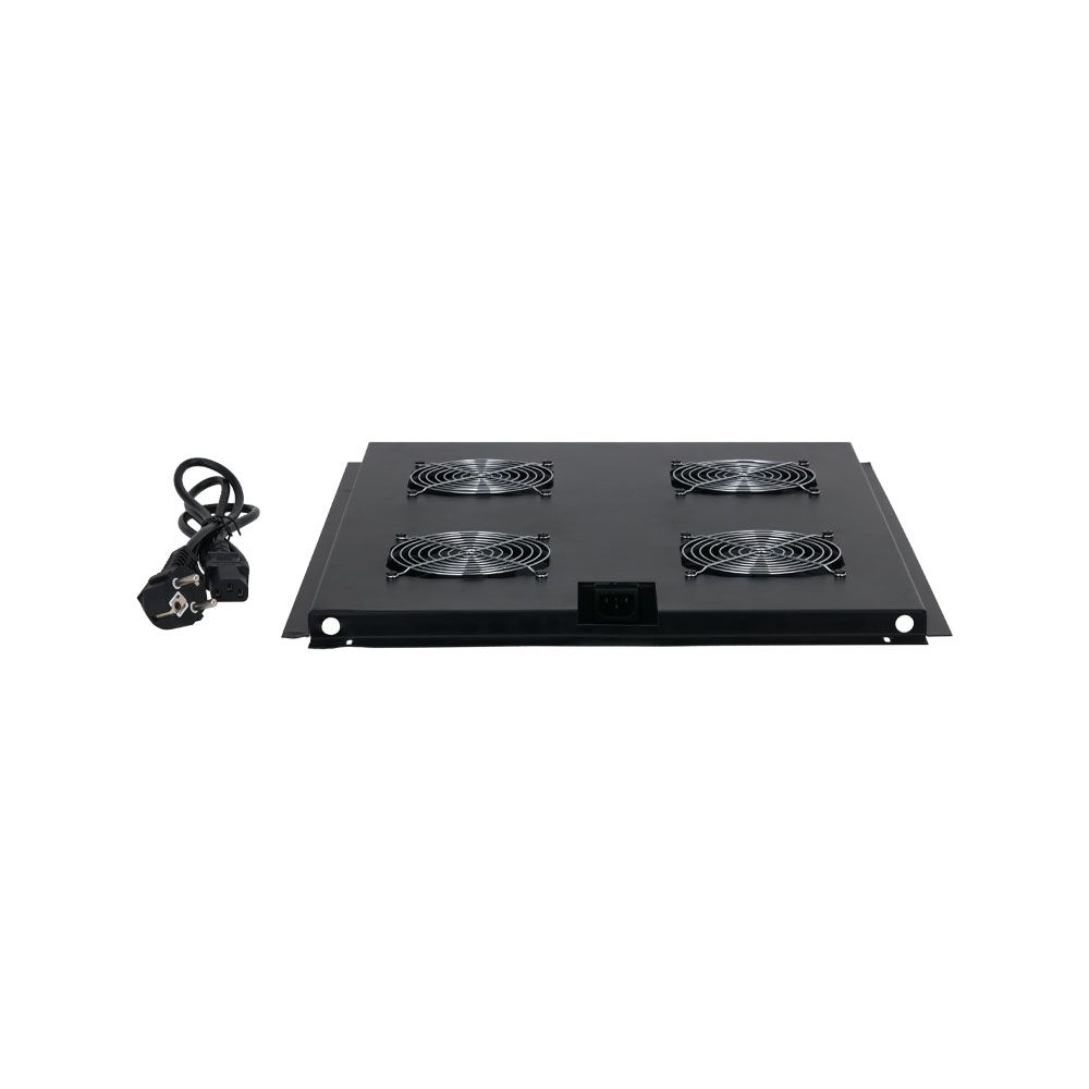 Ventilador DH de 4 unidades para armario 42U con cable europeo Ventilador DH de 4 unidades para armario 42U con cable europeo