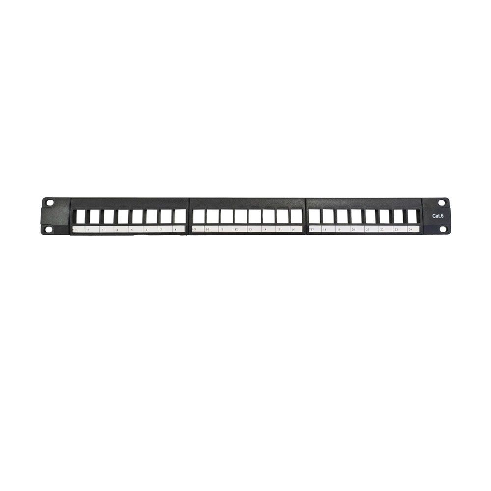 Carcasa de patch panel FTP Cat 6 de 24 puertos para armarios rack de 19"