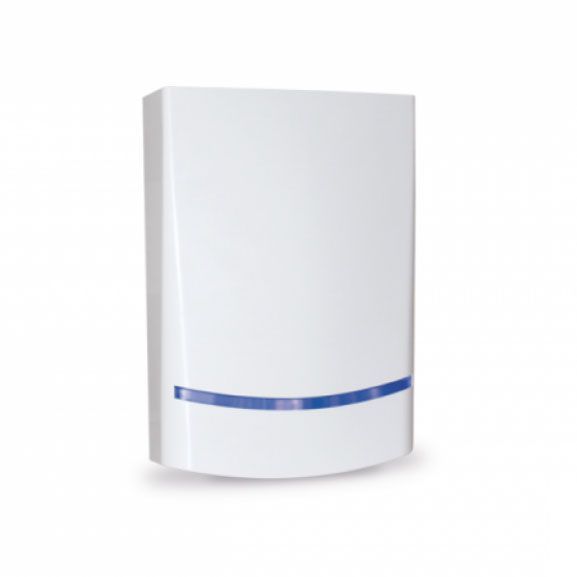 Sirena exterior auto-alimentada/auxiliar con lanzadestellos azul