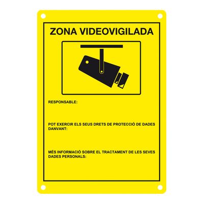 Placa de CCTV homologada en catalán Placa de CCTV homologada en catalán