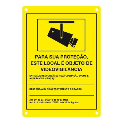 Placa de CCTV en portugués