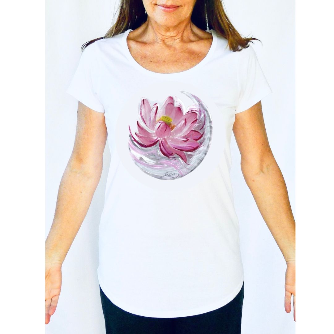 Pink Lotus Yoga Tee