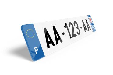 Plaque immatriculation auto homologuée