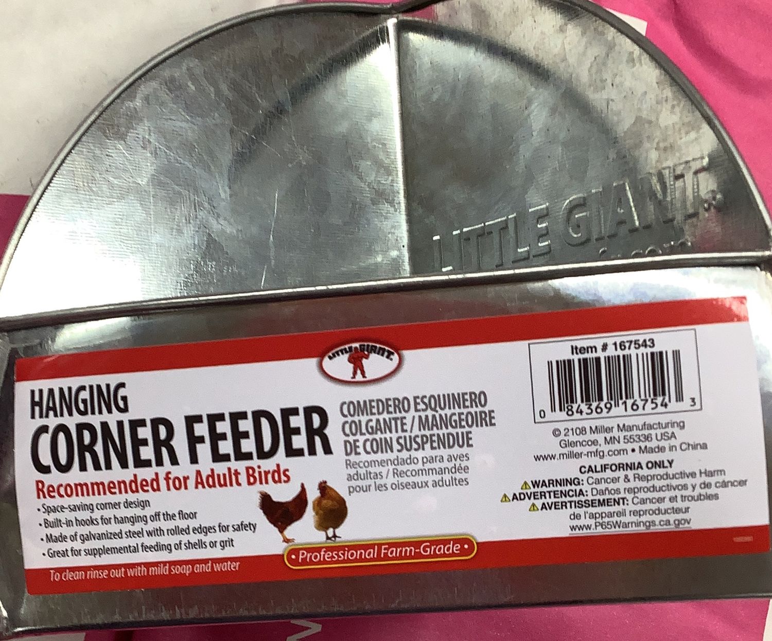Hanging  Corner Feeder Galvanized
