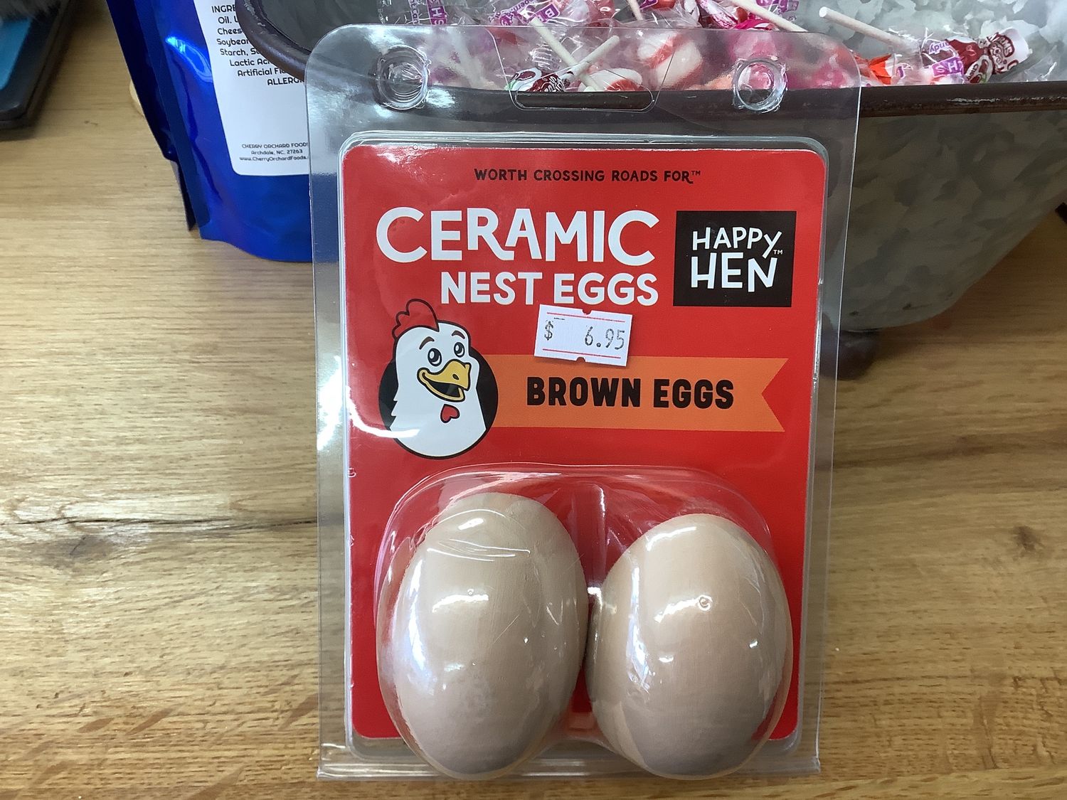 Happy Hen Ceramic Nest Eggs (Brown)