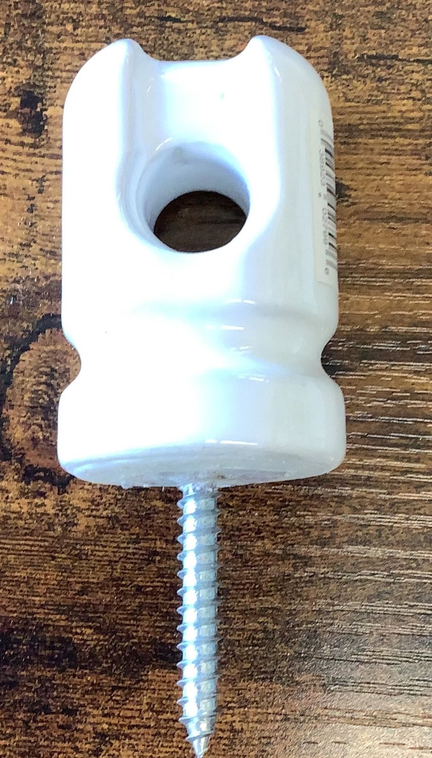 Heavy Duty Porcelain Insulator w/ Lag Bolt