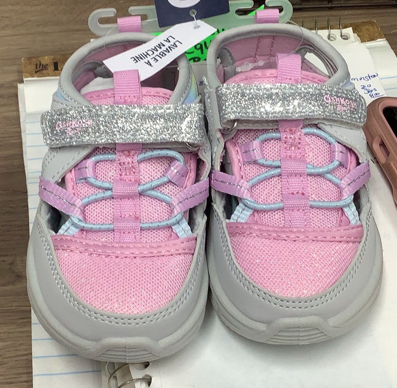 OshKosh Bgosh Girls Pink Multi Sandals (sz 6)