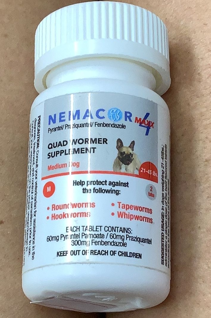 Nemacor Quad Wormer Supplement (Med Dog)