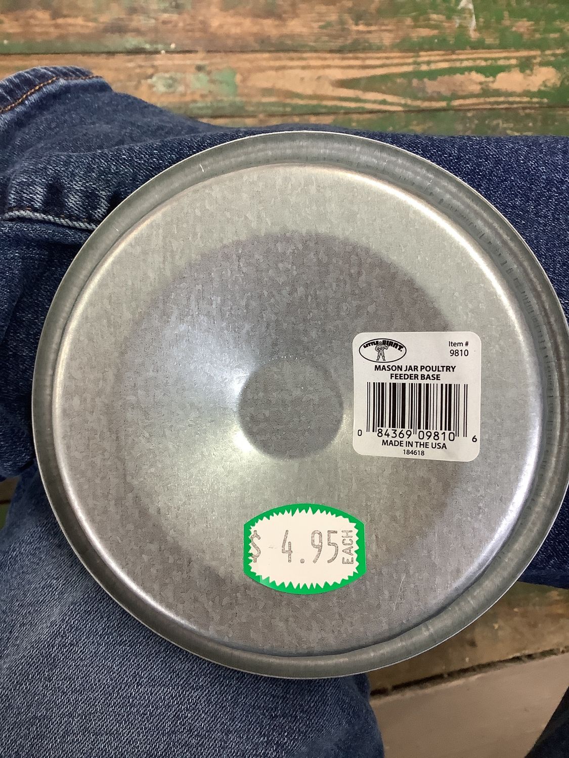 Mason Jar Poultry Feeder Base