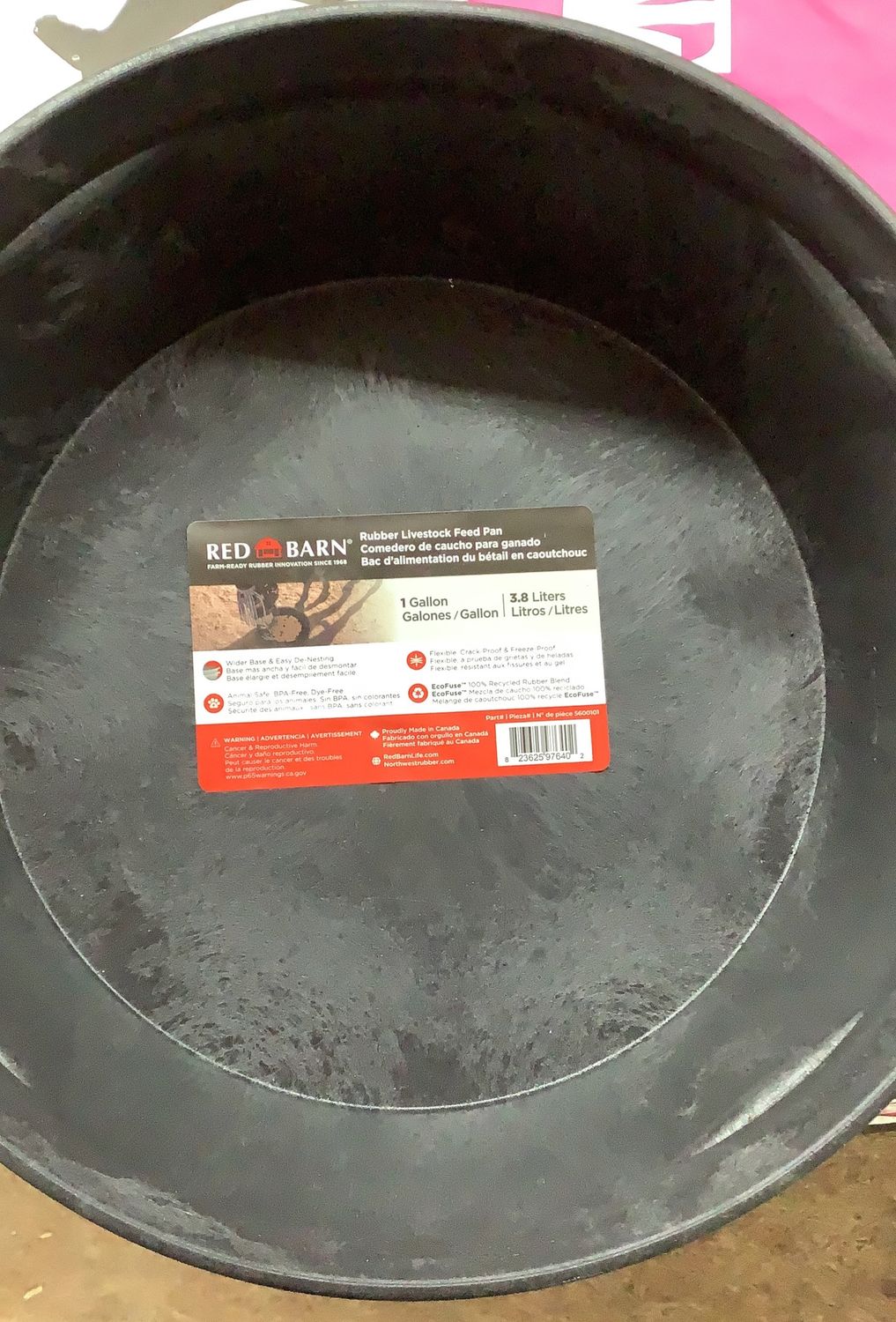 Red Barn Rubber Feed Pan (1gal)