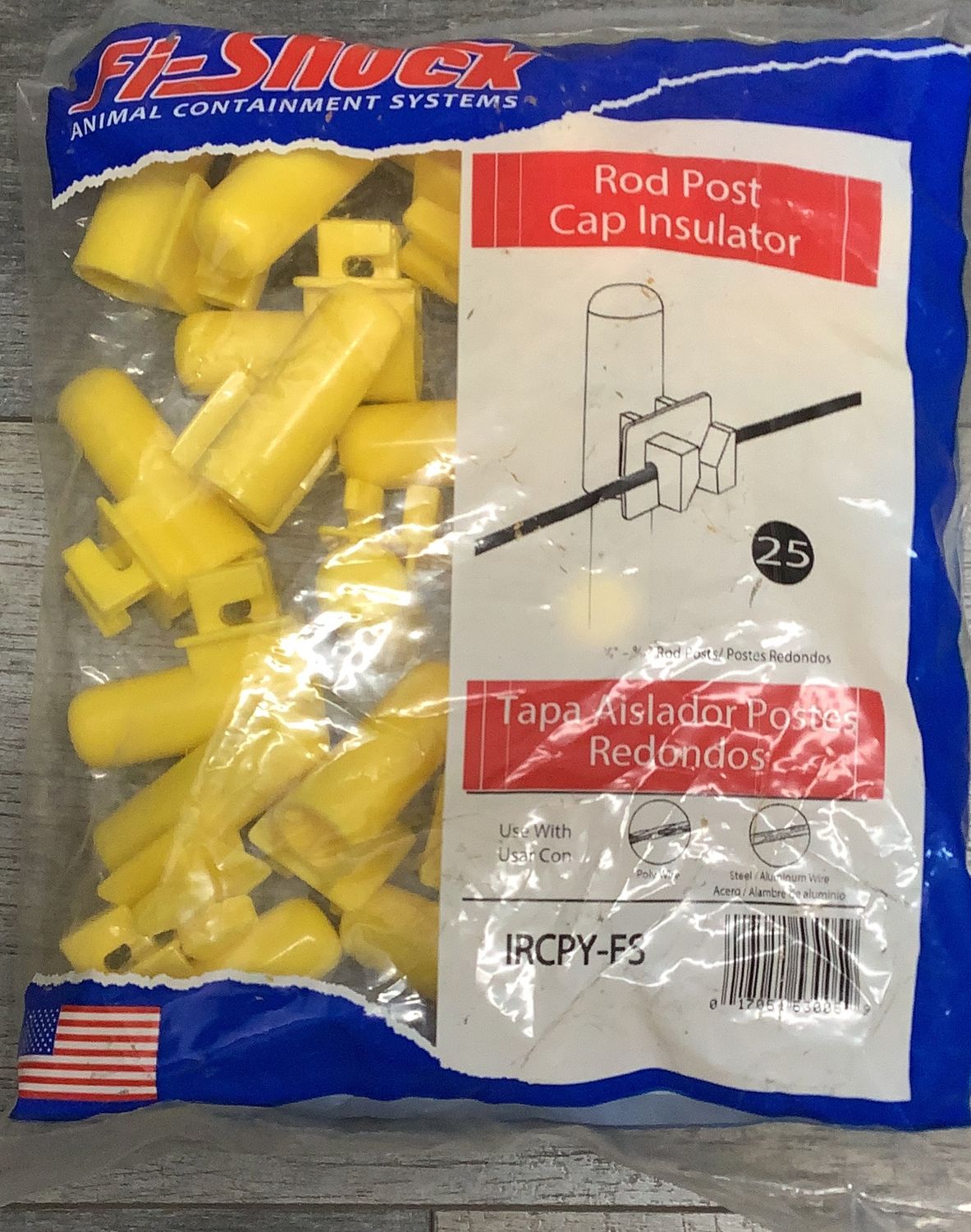 TBD Safety Cap Round Post Insulator U-IRCPY-FS (25pk)