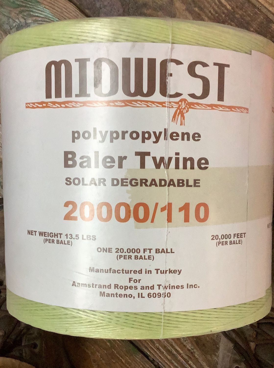 Polypropylene Solar Degradable Twine 20,000 / 110 (Round Baler)
