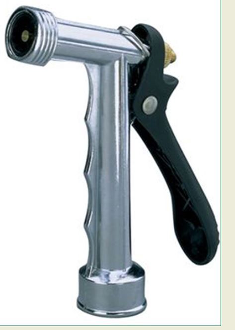 Pistol Nozzle 5" w/Brass Stem  Deluxe Zinc