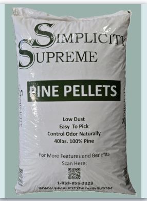 Simplicity Premium Pine Pellet Bedding (.95 cu'-40lb)