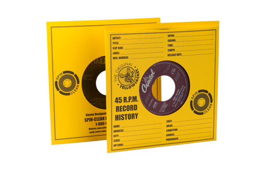Spin-Clean® Yellow Jacket 7-inch, 45 RPM Record Sleeves (PKG 50)