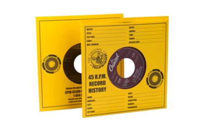 Spin-Clean® Yellow Jacket 7-inch, 45 RPM Record Sleeves (PKG 100)