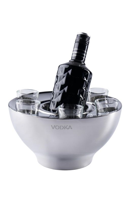 Wodkakoeler "VODKA" - Met 6 shotglaasjes