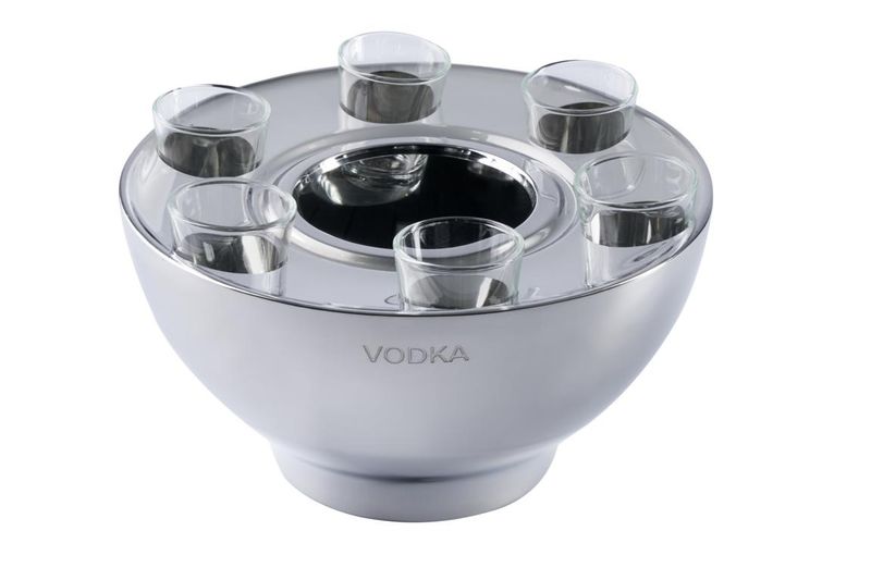 Wodkakoeler "VODKA" - Met 6 shotglaasjes