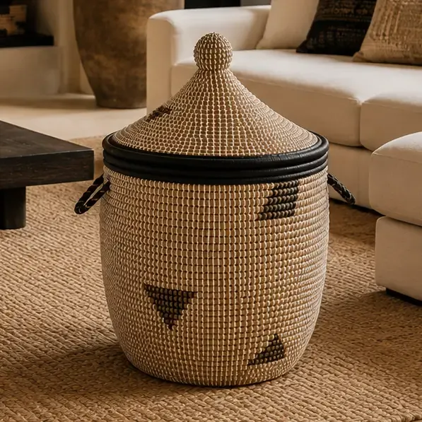 Large Handwoven Sculptural Storage Basket Large Handwoven Sculptural Storage Basket | Oakenora Home