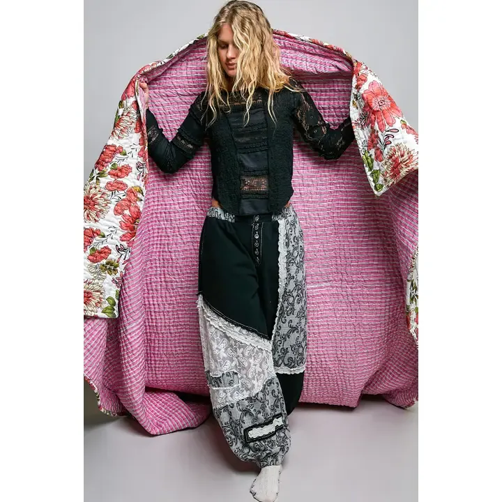 Boho Quilted Stripe Throw Blanket Boho Quilted Stripe Throw Blanket | Oakenora Home