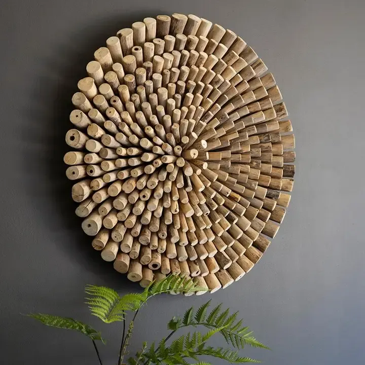 Round Driftwood-Style Sunburst Wall Art | 30 in Round Driftwood-Style Sunburst Wall Art | 30 in | Oakenora Home