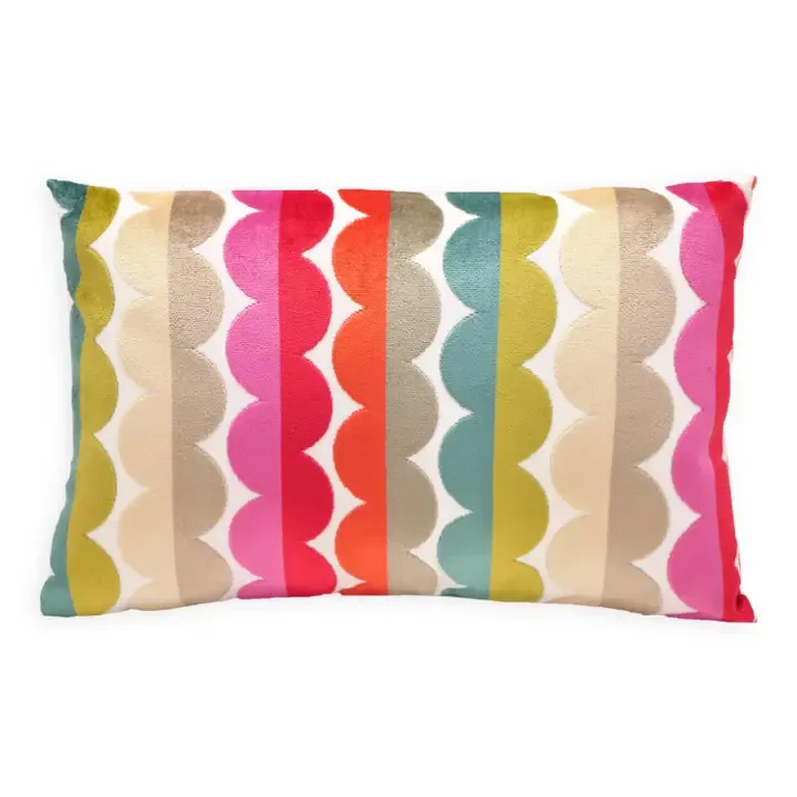 Scalloped Stripe Velvet Accent Pillow Scalloped Stripe Velvet Accent Pillow | Oakenora Home