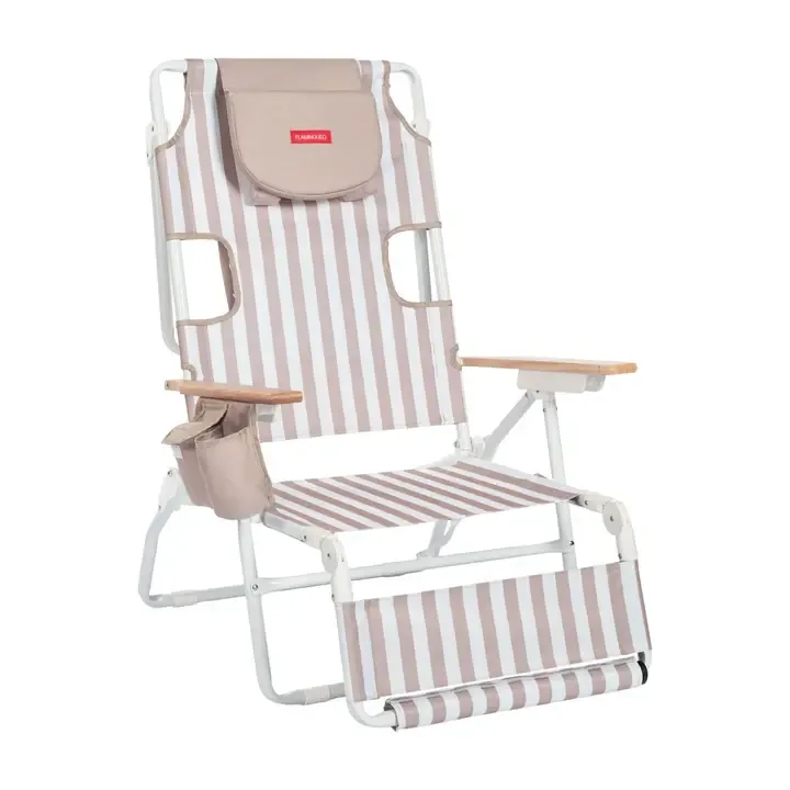Beige Multi-Position Reclining Beach Chair Beige Multi-Position Reclining Beach Chair | Oakenora Home