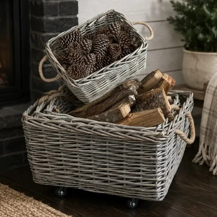 Rectangular Willow Storage Baskets | Set of 4 Rectangular Willow Storage Baskets | Set of 4 | Oakenora Home