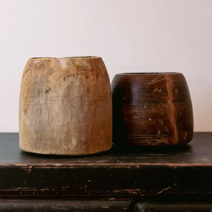 Hand-Carved Solid Wood Decorative Vessels Hand-Carved Solid Wood Decorative Vessels | Oakenora Home