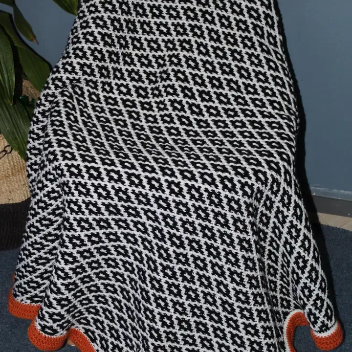 Black & White Mosaic Crochet Throw | 45 x 57 in Black & White Mosaic Crochet Throw | 45 x 57 in | Oakenora Home