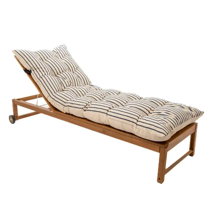 Ocean Stripe Outdoor Lounger Cushion | 75 x 26 in Ocean Stripe Outdoor Lounger Cushion | 75 x 26 in | Oakenora Home