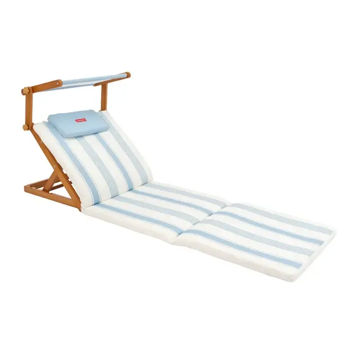 Wooden Folding Sun Lounger with Parasol Wooden Folding Sun Lounger with Parasol | Oakenora Home