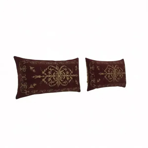 Red Velvet Ikat Lumbar Pillow Covers | Set of 2 Red Velvet Ikat Lumbar Pillow Covers | Set of 2 | Oakenora Home