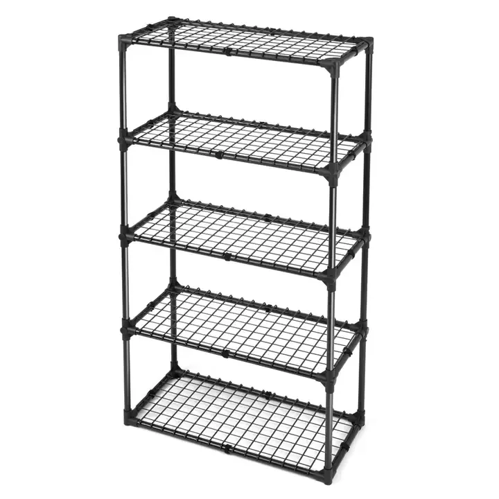 Black Steel 5-Tier Wire Storage Rack Black Steel 5-Tier Wire Storage Rack | Oakenora Home