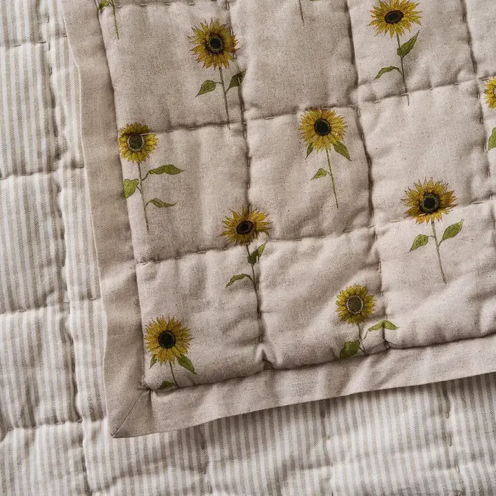 Sunflower Reversible Quilted Throw Sunflower Reversible Quilted Throw | Oakenora Home