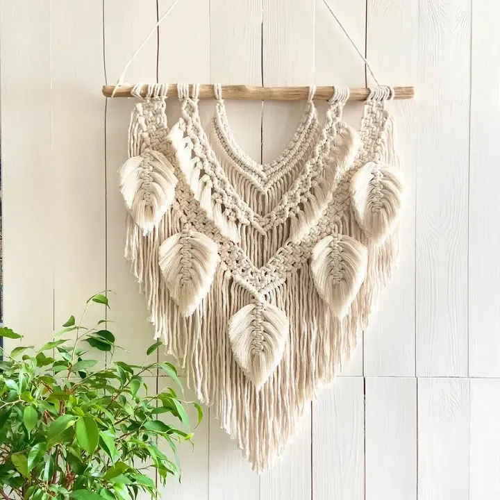 Boho Macrame Leaf Wall Hanging Boho Macrame Leaf Wall Hanging | Oakenora Home