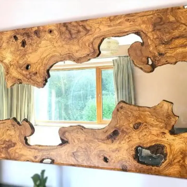 Natural Wood-Style Framed Wall Mirror Natural Wood-Style Framed Wall Mirror | Oakenora Home