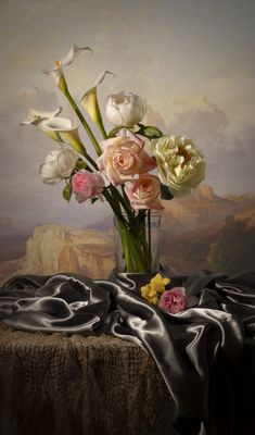 Roses and Calla Lilies